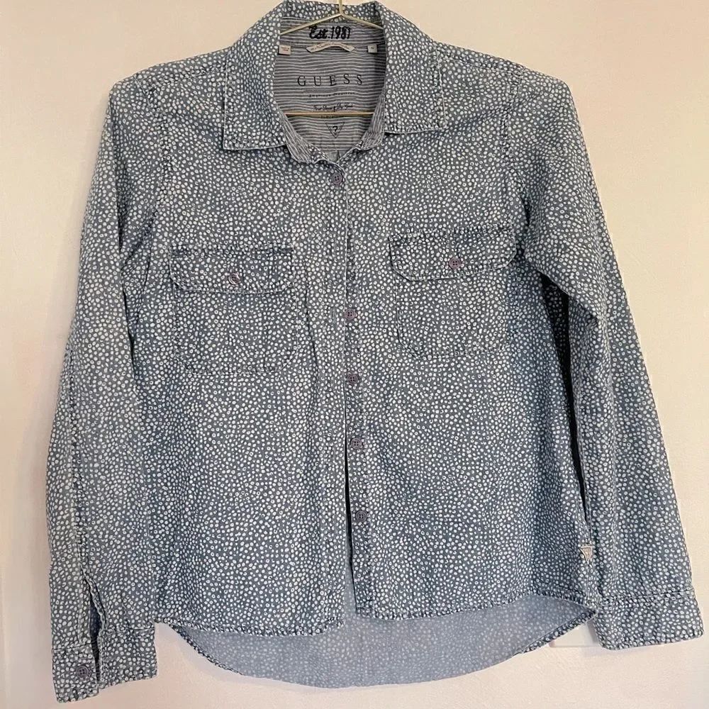Guess Dalmatian Dot Button Up Shirt
